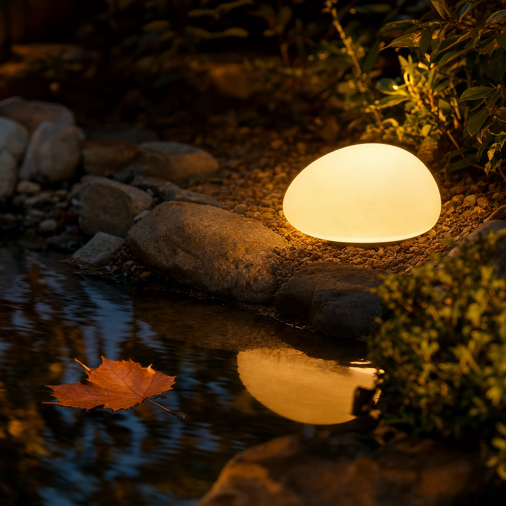 Solar Garden Lights Pebble, Outdoor Waterproof LED Frosted Glass Light for Pathway and Lawn, IP65 No Wiring Required, Merazzia